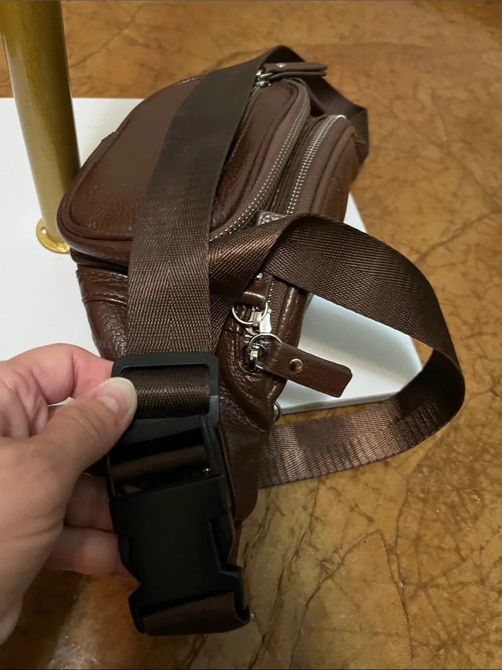 Genuine Leather Womens Fanny Pack Brown